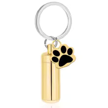 Pets Urns Keyring Paw Print Cylinder.