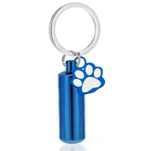 Pets Urns Keyring Paw Print Cylinder.