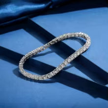 Tennis Bracelet 925 Sterling Silver. 4mm wide. 18k Gold Plated